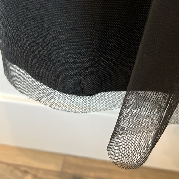 Amsale Black Lace & Chiffon One-Shoulder Dress Gown Bridesmaid Size 6 - Picture 4 of 11